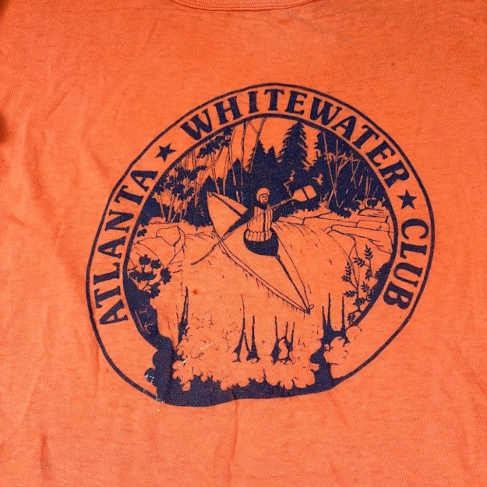 VTG Atlanta Whitewater Club T Shirt Womens Large Orange Chest 40in Length 25in - Picture 3 of 11